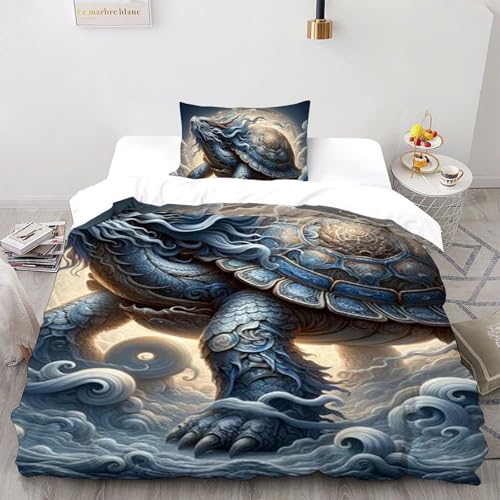 Housse de couette 135x200 microfibre animaux imprimé 3D lit 1 place - 2