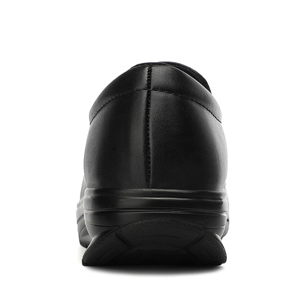 LDMYB - Zapatos de trabajo para mujer, ajuste ancho, cómodos, zapatos para caminar, puntera redonda, mocasines de piel sintética, zapatos casuales de tacón bajo, ligeros, para enfermería