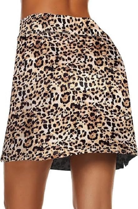 Image of Nora Nico Women's & Girls High Rise Flared Skorts Stretchy Opaque Skater Skirts with Shorts with Side Pocket