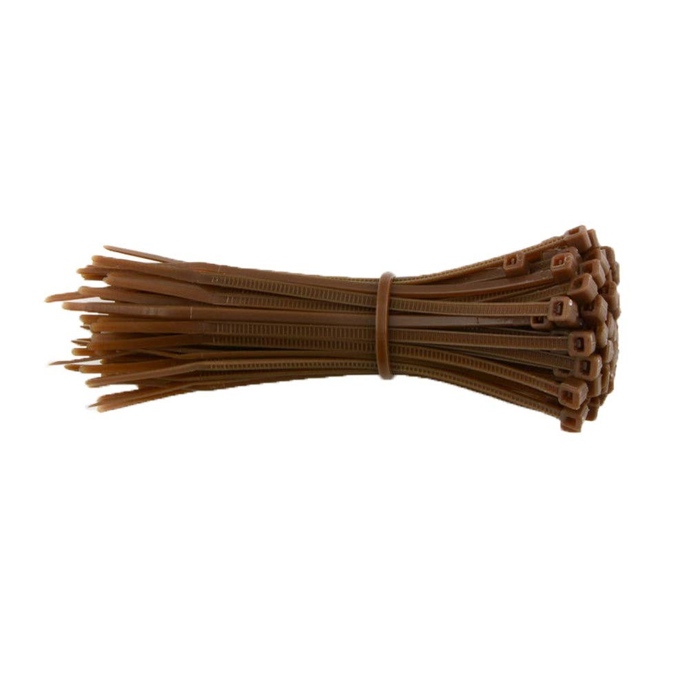 Ukcable-Ties Brown Cable Ties 100Mm X 2.5Mm Nylon Zip Tie Wraps - (Pack Of 1000)