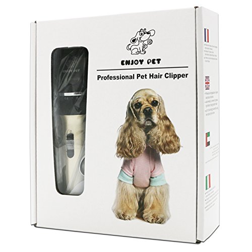 ENJOY PET Dog Clippers Cat Shaver, Professional Hair Grooming Clippers Detachable Blades Cordless Rechargeable with Guards, Combs for Dog Cat Small Animal, Quiet Animal Horse Clippers (Gold) - Thumbnail 5