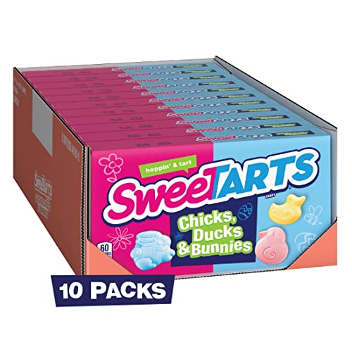 SweeTARTS Chicks, Ducks & Bunnies, Springtime Easter Candy, 4.5 oz Theater Box (Pack of 10)