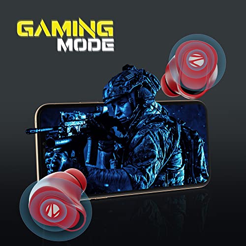 Image of Zebronics Zeb-Sound Bomb N2 TWS Earbuds with 50ms Low Latency Gaming, ENC, Voice Assistant, Flash Connect, Splash Proof, BT v5.2, up to 12H Backup, Call Function and Type C (Red)