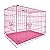30Inch Dog Crate Pink Large Dog Crate Home or Travel Folding Metal Cage with Plastic Tray for Travel and Car Use,Pink