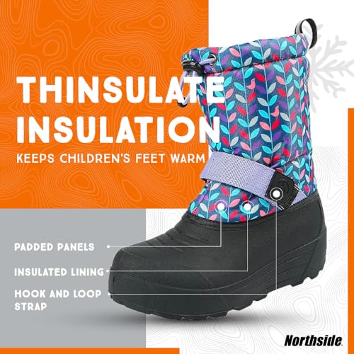Image of Northside Frosty Insulated Winter Snow Boots for Girls and Boys with Rugged, Water Resistant Nylon Upper, Quick-Drying Lining, Removable EVA Insole, and Durable TPR Outsole