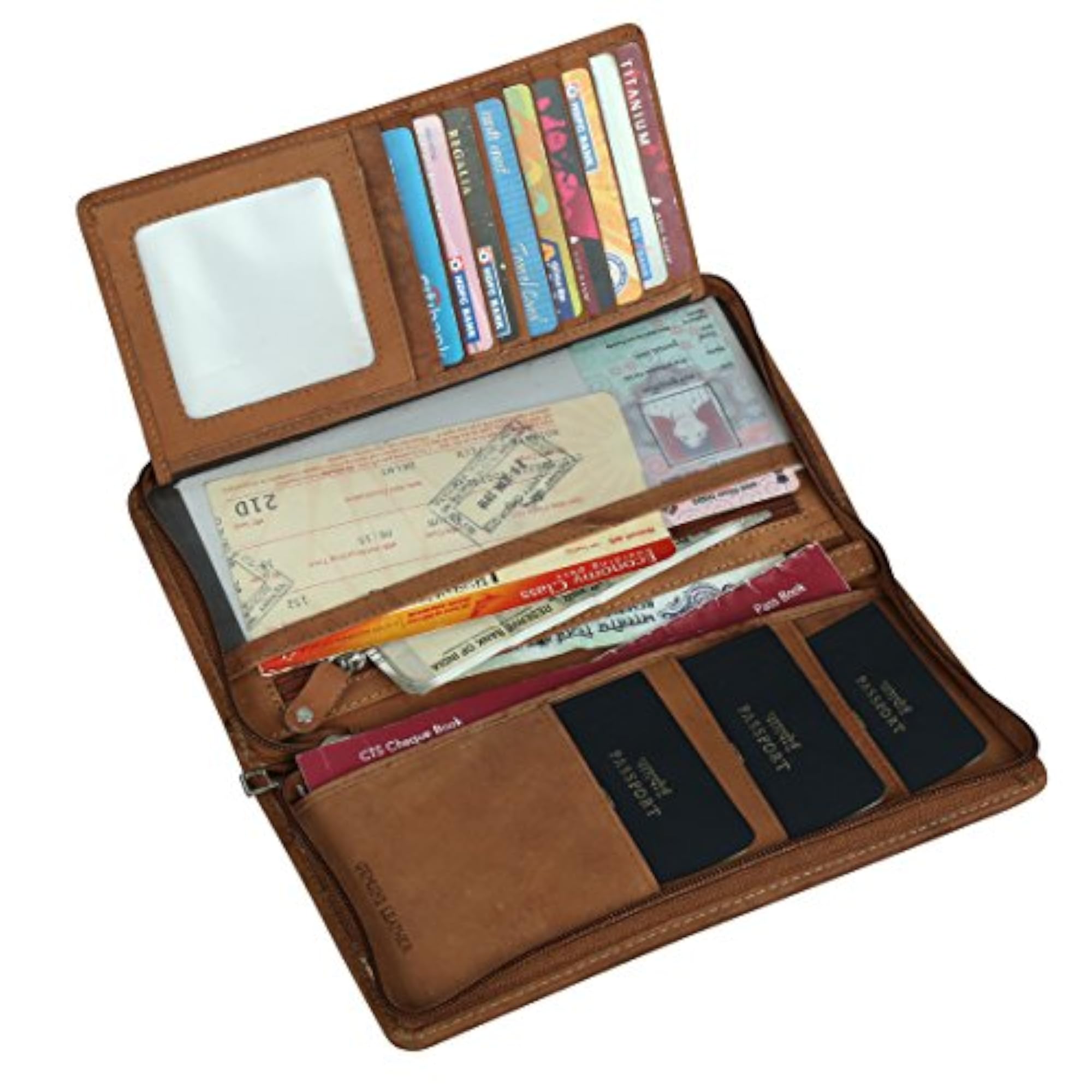 Style Shoes Tan Leather Passport Holder