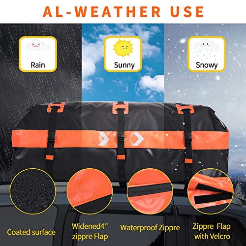 MIDABAO 20 Cubic Car Roof Bag Cargo Carrier, Waterproof Rooftop Cargo Carrier with Anti-Slip Mat + 6 Door Hooks, Suitable for All Vehicle with/Without Rack - Image 5