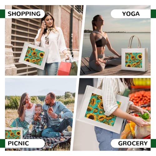Sac de courses imprimé tournesol pour vos sorties au marché - 7