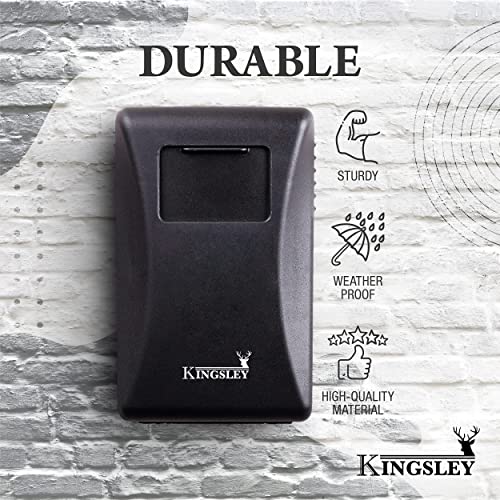 Kingsley Key Realtor Lock Box GuardaKey, Secure Weatherproof Key Box Wall Mount for Indoors