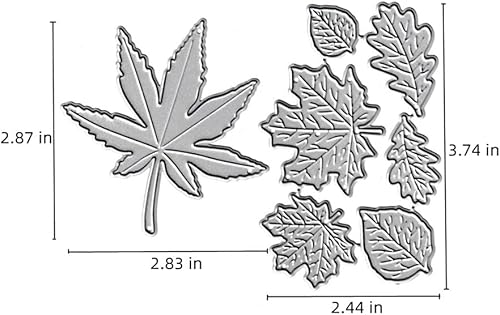 Miniatura 9 de 8 troqueles de corte de hojas de arce de primavera, hojas de arce de otoño y otoño, plantillas de metal en relieve para tarjetas de álbumes de