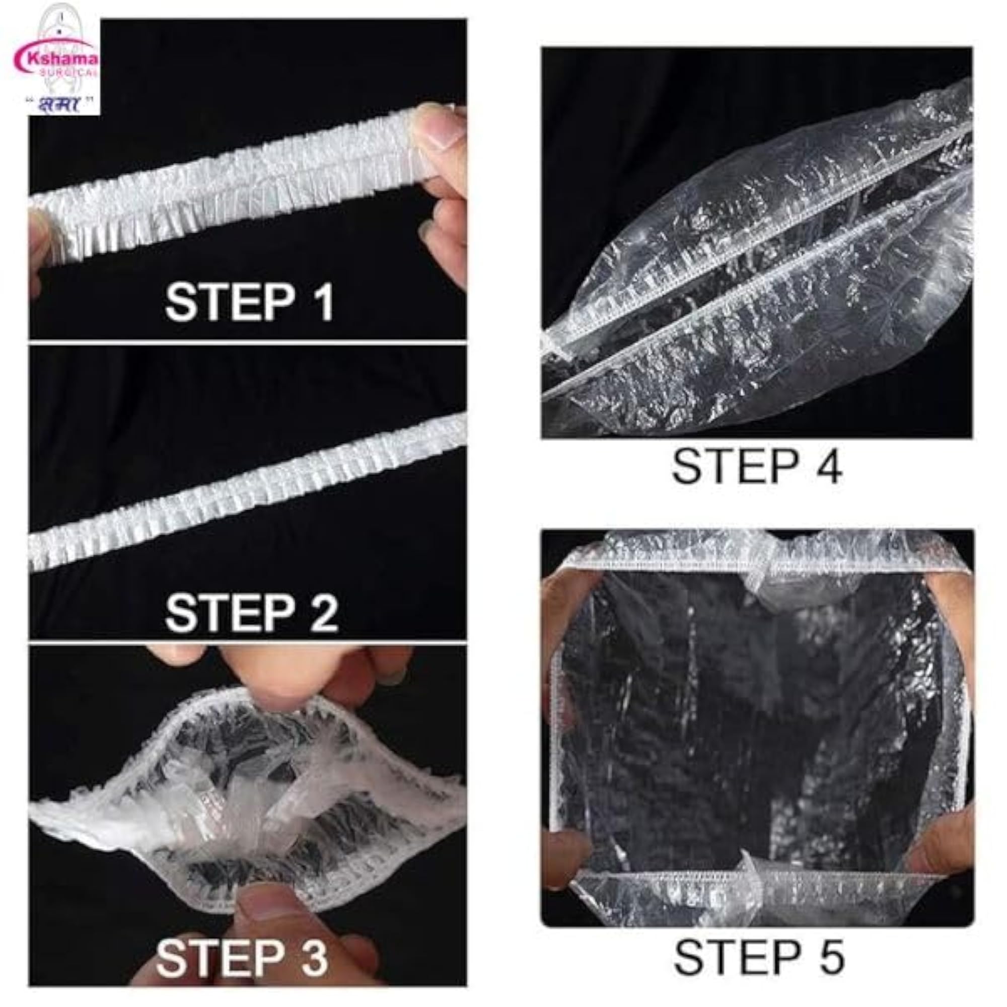 Disposable Shower Caps for Hair Protection, Reusable
