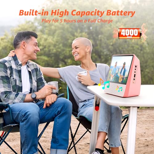 Image of ROADOM 9.8 inch Portable DVD Player with Screen, 7'' HD 1024*600 Digital Screen, 4000 mAh Rechargeable, Hi-Fi Stereo Sound, Remote Control, Sync TV,Resume Playback, DVD /CD /Bluetooth /USB /Line /Timer /Repeat