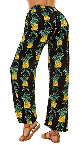 Urban CoCo Women's Floral Print Summer Boho Pants Harem Beach Vacation Pants4
