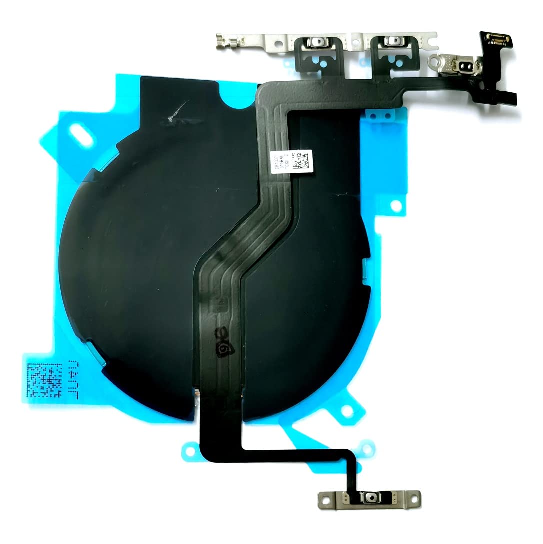 YESUN Wireless Charging Charger Panel Coil Sticker with Power Volume Button Flex Cable Replacement for iPhone 12 Pro Max