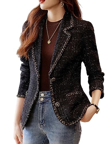 Cropped Blazers for Women Business Petite Office Long Sleeve Casual Suit Dress Jacket for Party JNZJK006