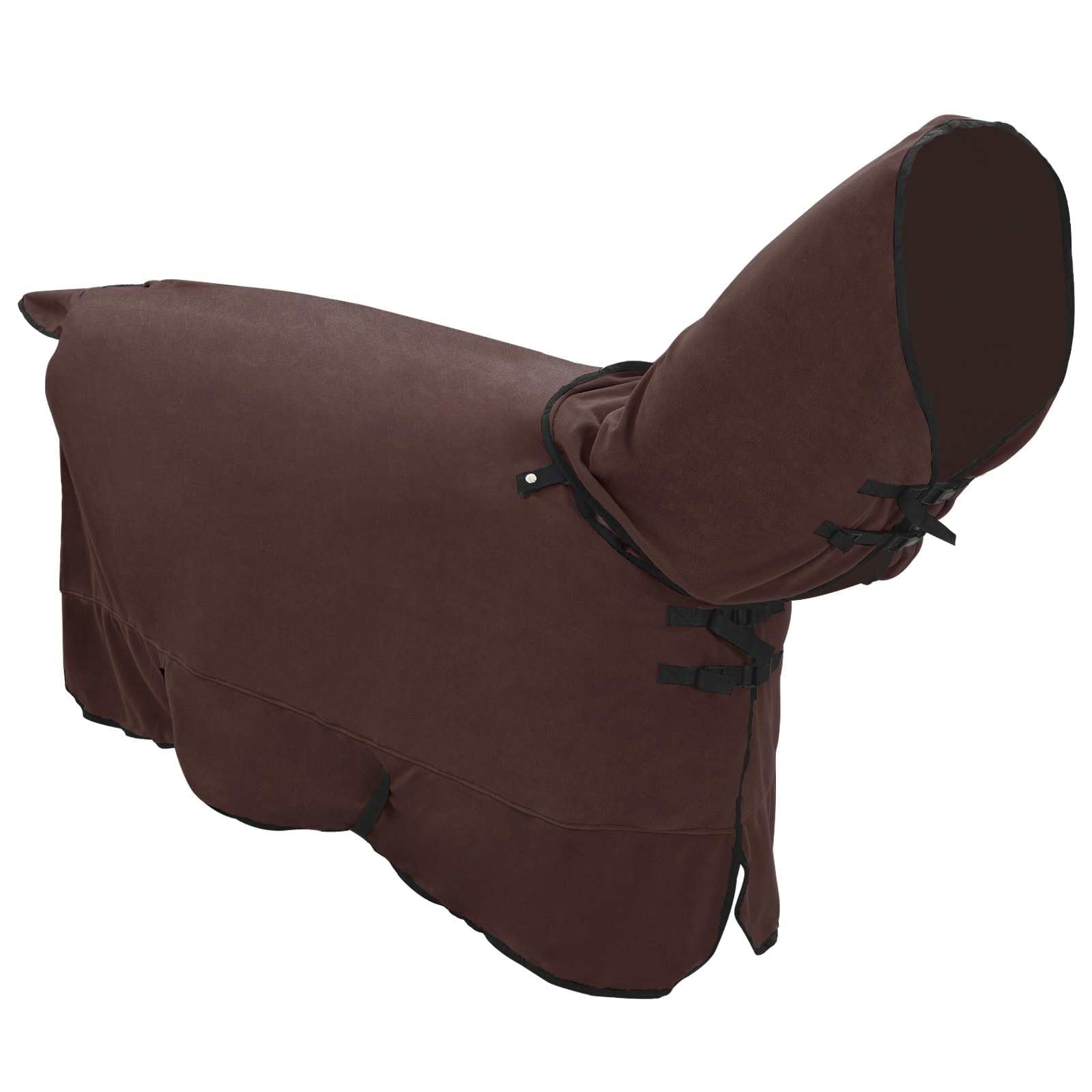 Manta para caballo, 135 cm, poliéster, transpirable, ligera, para entrenamiento, establo y transporte, sin cubierta para el cuello, color marrón oscuro