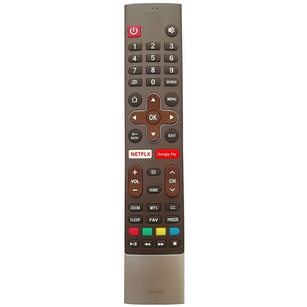 Television Remote Control Compatible for Skyworth Smart 4K Android LED TV Remote with Non Voice (Black, HS-7700J-NONVOC)