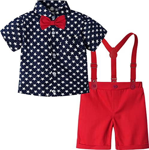 Image of A&J DESIGN Baby Boys Gentleman Suit, 2Pcs Outfit Shirt & Pants