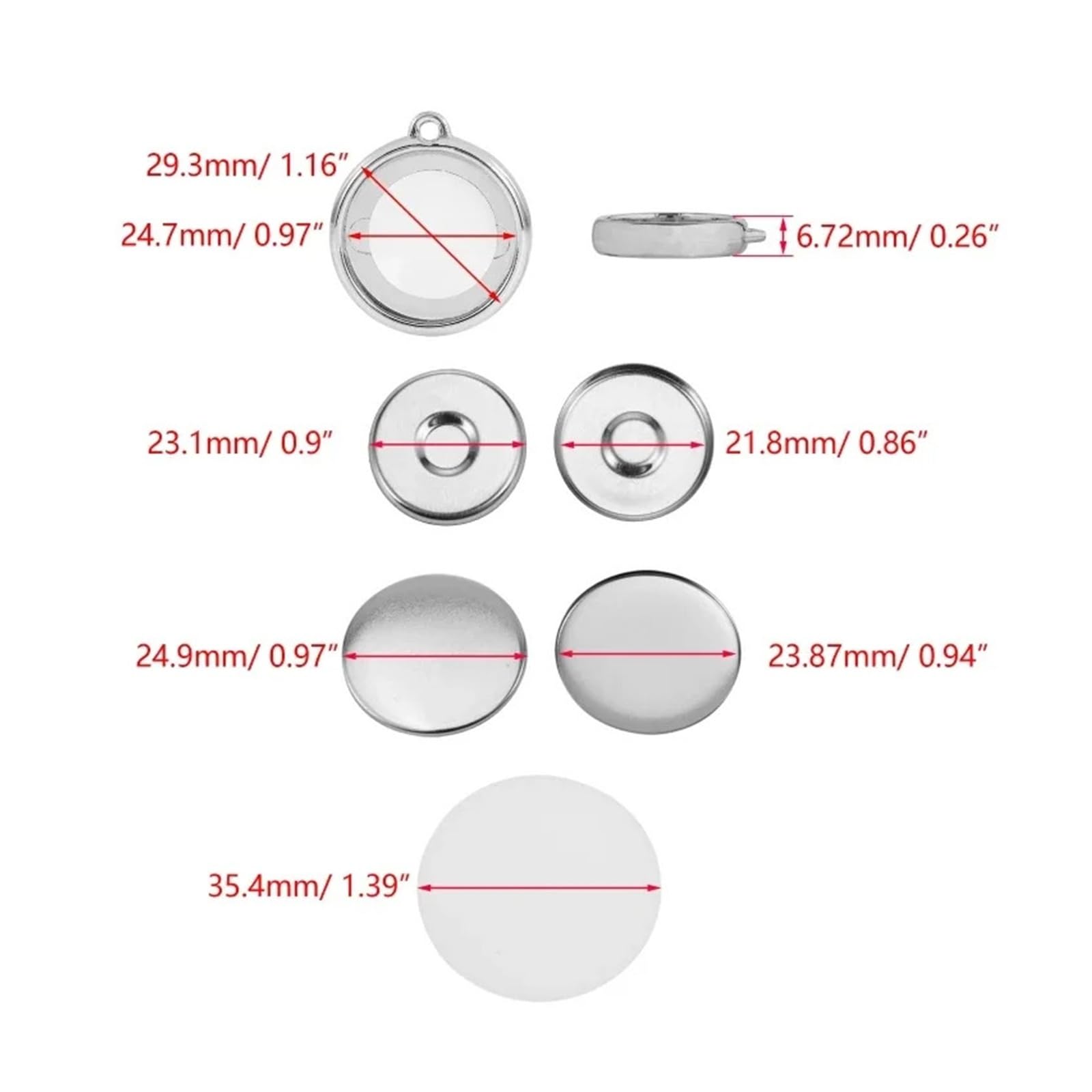 100 szt./zestaw dwustronnych części do breloczka do maszyny do produkcji znaczków, okrągła szpilka, metalowa przednia okładka, pusty papier Produkcja DIY(32mm)