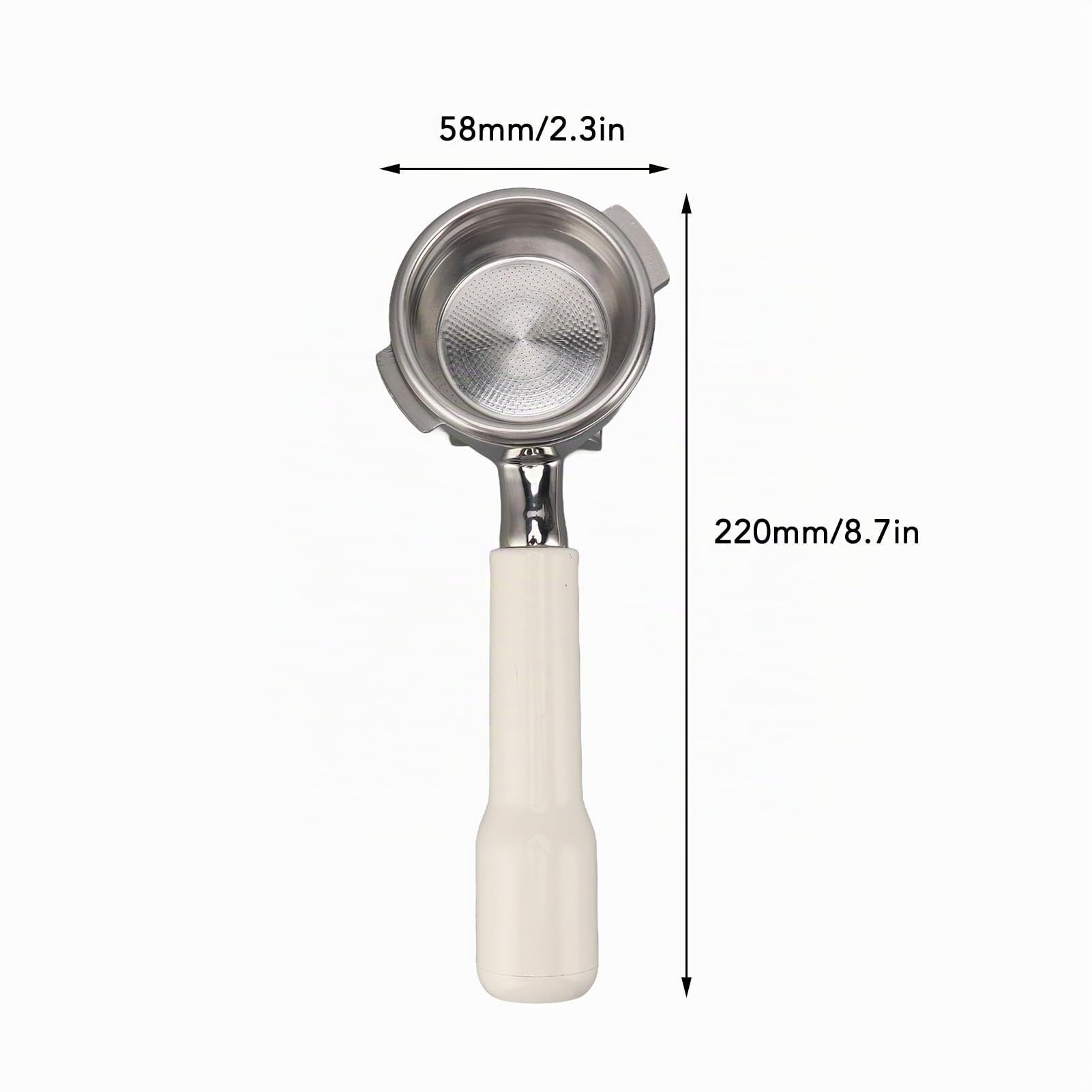 Topiky Portafiltro de café de 54 Mm, Portafiltro de café de Acero Inoxidable, Portafiltro de 2 Orejas, Portafiltro Desmontable, Apto para Nuova, Extrae Dos Tazas de café (Blanco)