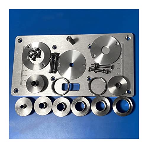 Plaque d'insertion de table toupie en aluminium robuste avec ses bagues de copiage - 2
