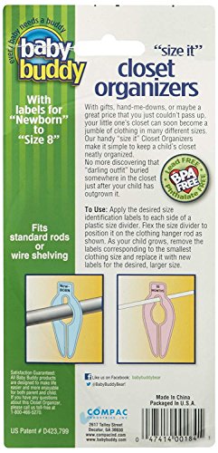 Size-It Closet Organizers By Baby Buddy - Baby Clothes Closet Dividers – Nursery Clothing Organization For Babies And Kids, Newborn Up To Size 8, Clothes Divider For Closet, Gray, 5 Count #TOP1