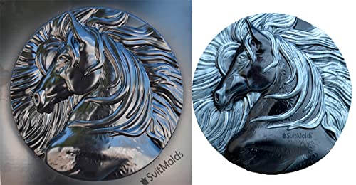 SvitMolds DIY Mould Panno Panel Bas-Relief Nice Horse's Head Concrete Plaster Plaque Molds Decor Wall D77