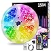 Led Strip 15m, RGB Led Streifen, Bluetooth Smart Led Band Selbstklebend, Led Leiste mit Fernbedienung und APP, Led Lichtband Dimmbar, Musik Sync, Timer-Einstellung für Gaming Zimmer, Küche, Party…
