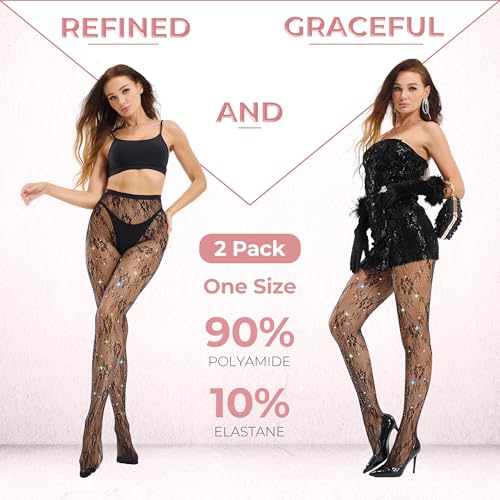 Women's Patterned Fishnet Tights Gothic Stockings High Waist Black Goth Pantyhose for Women2