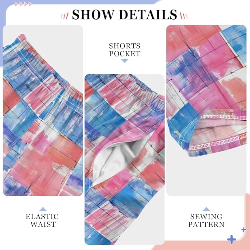 Pajama Bottoms, Colorful Plaid Sleeping Pant Lounge Wear Elastic Waist Long Pants Sleepwear Pjs4