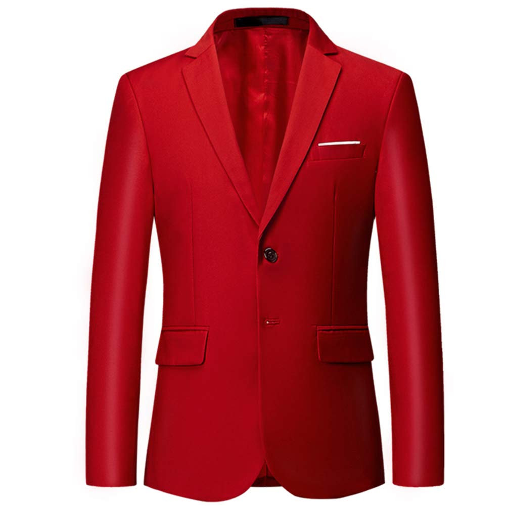 Blazer for Men Slim Fit Suit Jacket Sport Coats Formal Dress Jacket 2 Button |Red |M-picture-16
