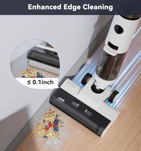 Image of JONR ED12 Wet Dry Vacuum Cleaner,Cordless Floor Cleaning Suitable for Combination of Hard Floor Vacuum Cleaner and Mop,one click self-cleaning,0.1 inch Edge Cleaning,Easy to Clean Dust,Spills,Pet Hair