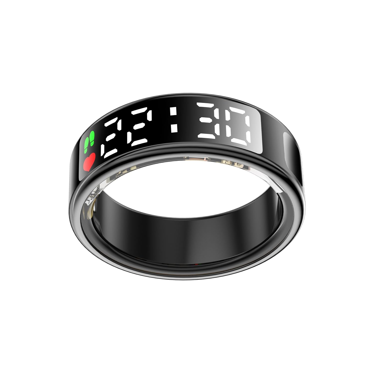 Anello intelligente, anello intelligente per uomo e donna, con display per monitoraggio del sonno, frequenza cardiaca, monitoraggio dell'ossigeno nel sangue, impermeabile, fitness tracker, Bluetooth