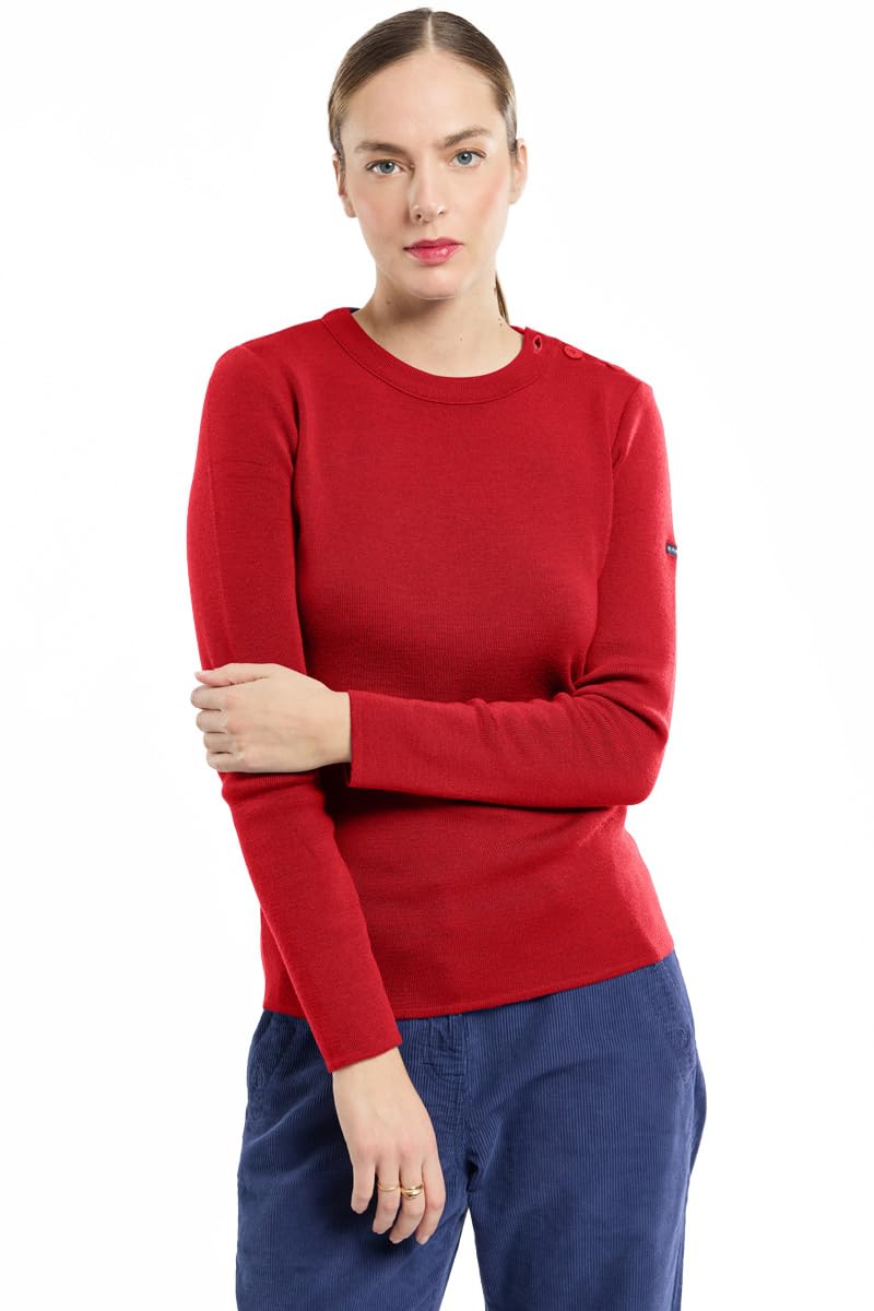 Armor Lux Women's Pull Marin Briac Femme Jumper, Red (296 Braise 296), 12