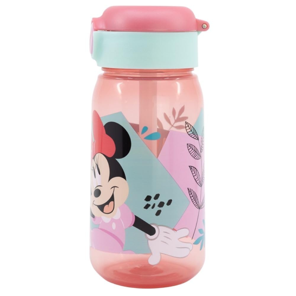 Om Supplies Minnie Characters Childrens Reusable Drinking Bottle 510Ml - Holiday, Back To School Lunch Kids Bpa Free Plastic (Minnie)