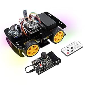 Freenove 4WD Car Kit with RF Remote (Compatible with Arduino IDE), Line Tracking, Obstacle Avoidance, Ultrasonic Sensor…