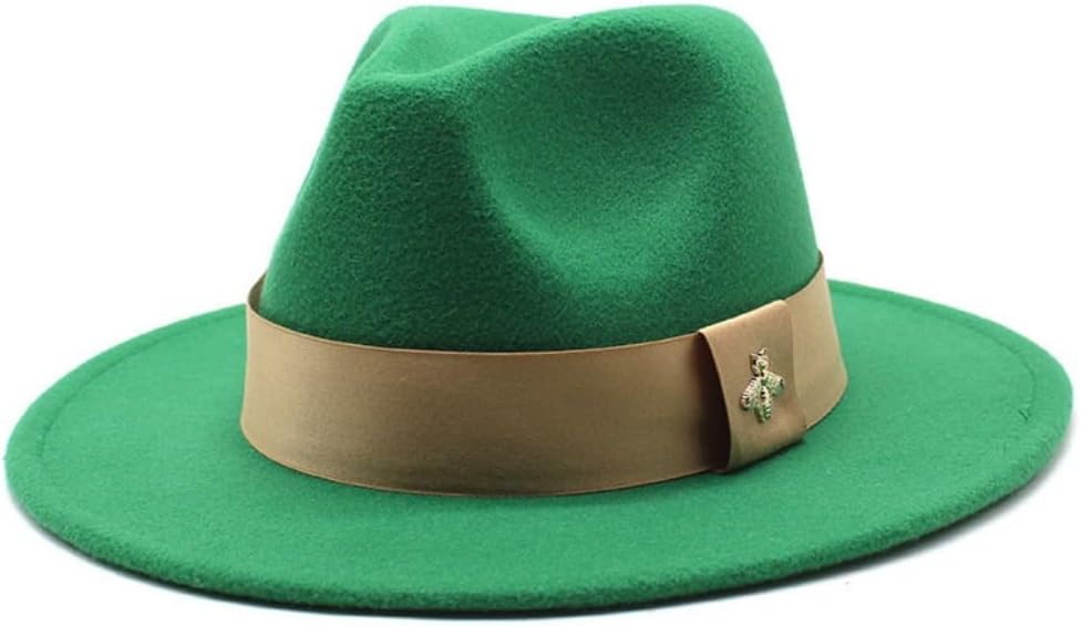 Classic Western Wool Felt Hat, Black with Gold Band