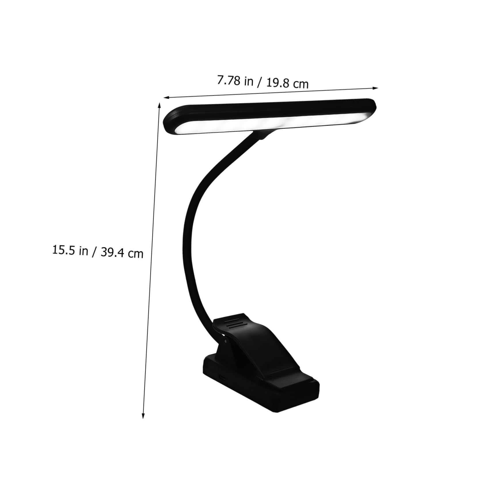 BESPORTBLE Lampada LED da Leggio Clip Ricaricabile 1000 Mah Nera