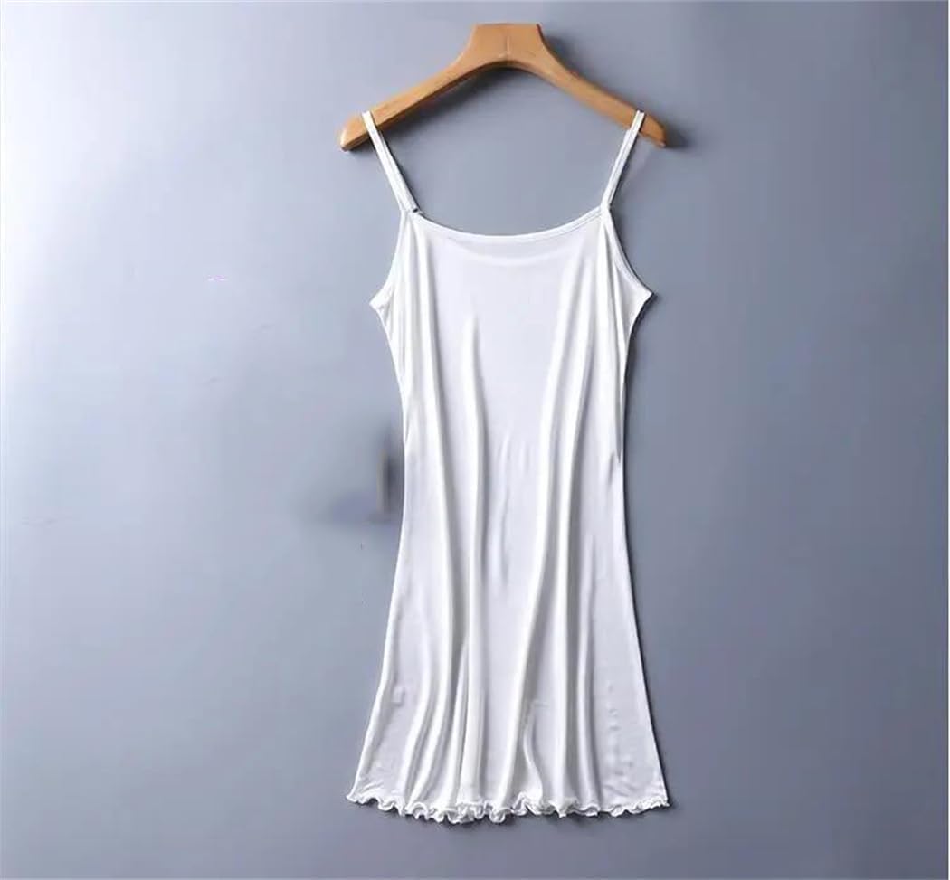 Womens Mulberry Silk Knit Full Slip Nightdress Adjustable Strap Soft Breathable Lounge Sleepwear