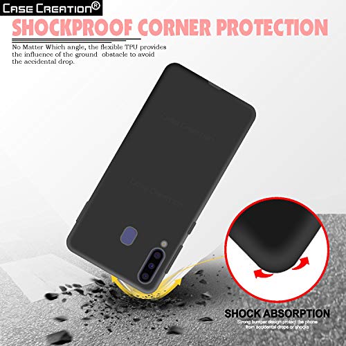 Image of Case Creation Luxurious OG Series for Samsung Galaxy M30 Case Cover,Anti-Dirty Slim Case Frosted Matte Cute Candy TPU Raised Bezel (Splash of Color) Back Cover for Samsung M30 -Black