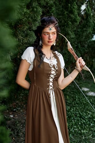 Vestido renacentista mujer Scarlet Darkness con bolsillos útiles 2