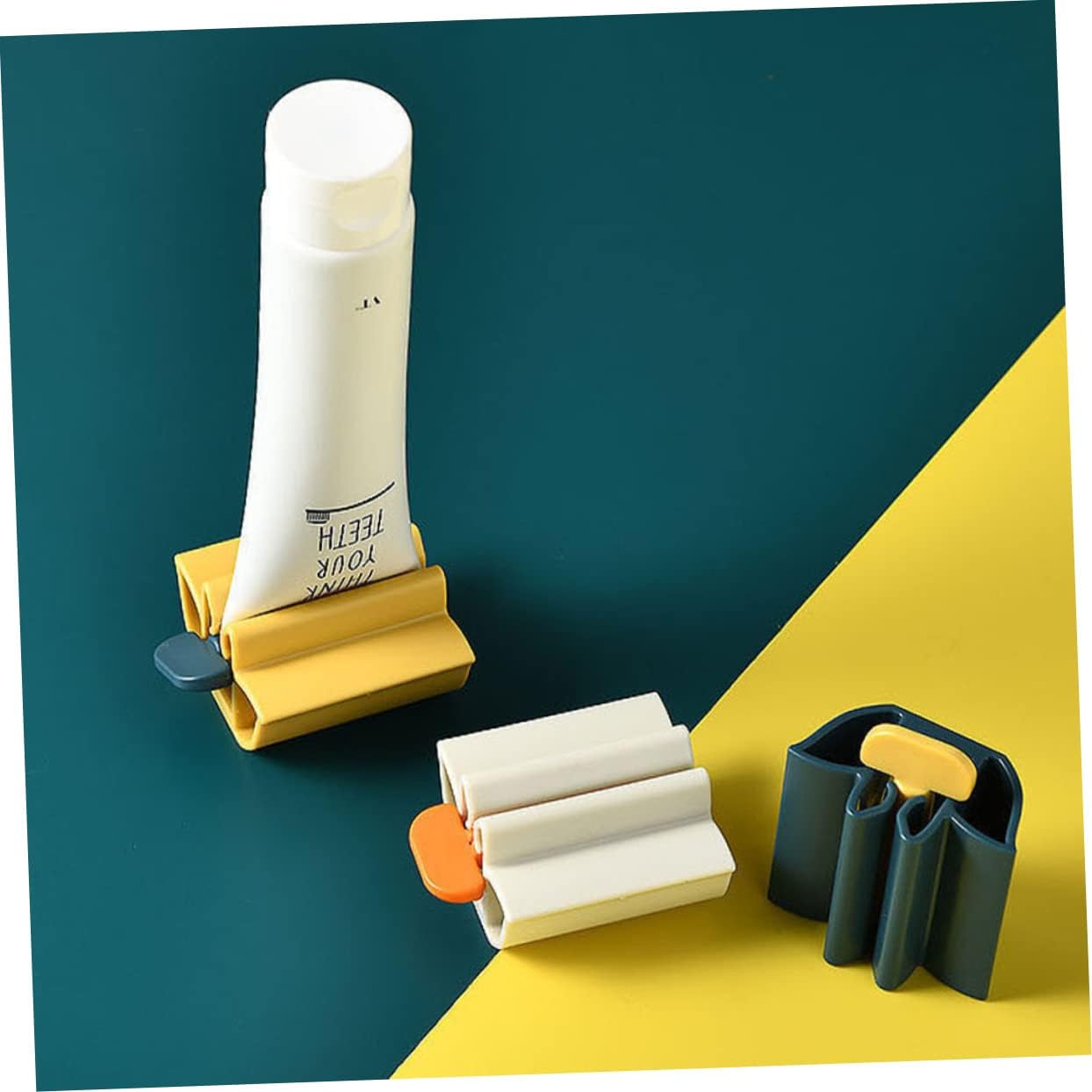 2sets Toothpaste Dispenser for Rolling Tube Squeeze Toothpaste Easily Sturdy Holder 4pcs*2