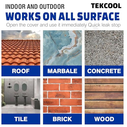 Image of TEKCOOL Crack Seal Glue 600gm with Brush Transparent Waterproof Resin Epoxy for Roof Leakage Crack Seal Agent Roof Water Leakage Solution Water Proof Glue for Waterproofing (600 GM / 2 Pack),'