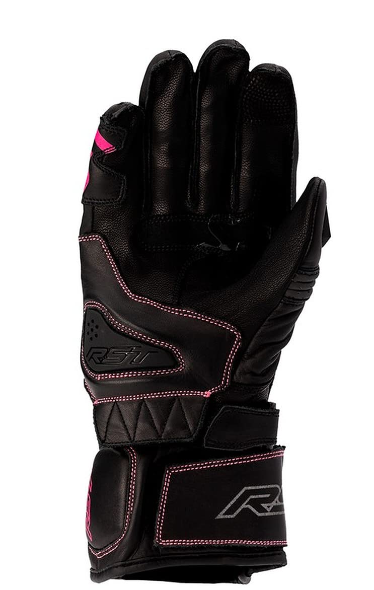 RST S1 CE Sport Damen Leder Motorrad Fahrradhandschuhe (Damen L, Schwarz, Rosa) Auto & Motorrad