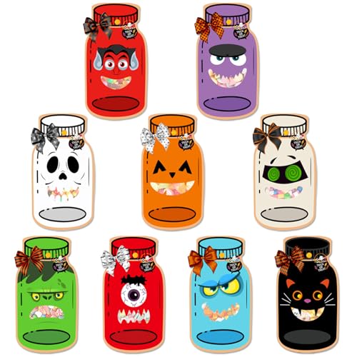 usefulbeauty Bolsas de de Halloween,Bolsas de de Halloween con etiquetas Frascos - Organizador de aperitivos Actividades Manuales Hogar Escuela Preparatoria