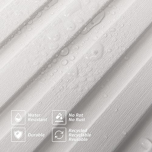 Image of Art3d 96 x 6 Inch WPC 3D Wood Textured Slat Wall Panels, 8-Pack, Off-White