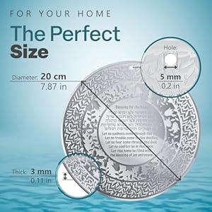 Jewish Home Blessing Jewish Gifts Hebrew and English Engraving 20 CM Diam, Judaica Gifts Wall Art Decor Plexiglass Rosh Hashanah Hanukkah Gifts - Made in Canada by Local Jewish Artisan(Silver Mirror) Jewish Home Blessing Jewish Gifts Hebrew and English Engraving 20 CM Diam Judaica Gifts Wall Art Decor Plexiglass Rosh Hashanah Hanukkah Gifts Made in Canada by Local Jewish ArtisanSilver Mirror