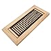 Razo Red Oak Flush Mount Floor Register, Wood Vent Cover, 4x12 Inch (Duct Opening), 3/4 Inch Thickness, with Damper, Unfinished