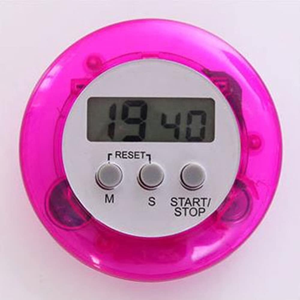 Zeitmessgerät, Fünf, runder LCD-Digital-Küchentimer mit Countdown-Funktion und magnetischer Kochzähler