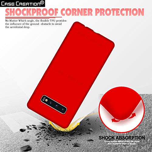 Image of Case Creation Luxurious OG Series for Samsung S10 Case Cover,Anti-Dirty Slim Case Frosted Matte Cute Candy TPU Raised Bezel (Splash of Color) Back Cover for Samsung Galaxy S10 -Wine Red